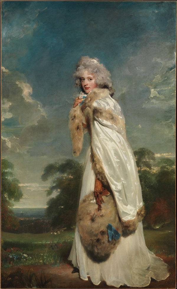 托马斯·劳伦斯（Thomas Lawrence）-伊丽莎白·法伦，德比伯爵夫人油画