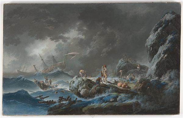 尚·巴蒂斯特·皮内蒙（Jean-Baptiste Pillement）（法国）-沉船 1782年粉彩高清下载