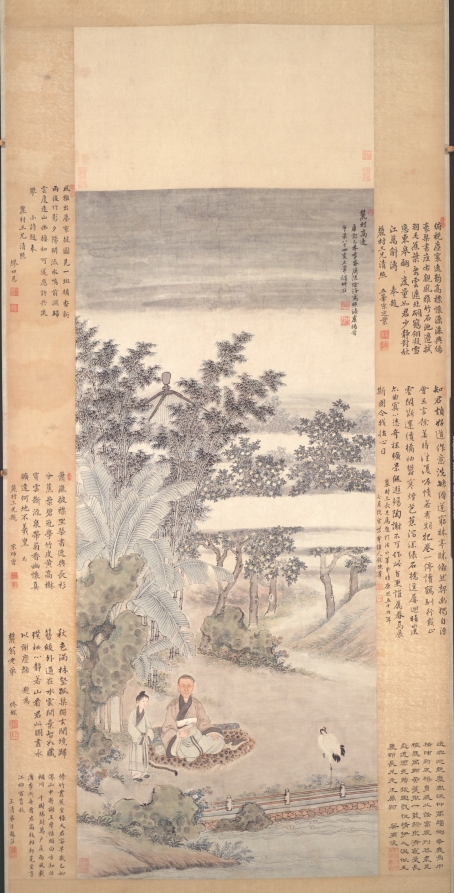 中国清朝王翚，涂洛，杨晋-麓村高逸图 1715年国画高清下载