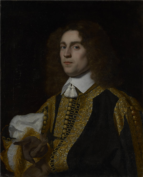 巴塞洛缪斯.赫尔斯特(Bartholomeus van der Helst)一个年轻人在军事服装的肖像,荷兰 1650年油画