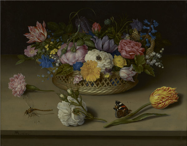 安布罗休斯·博沙耶特（Ambrosius Bosschaert）-花静物 1614年油画