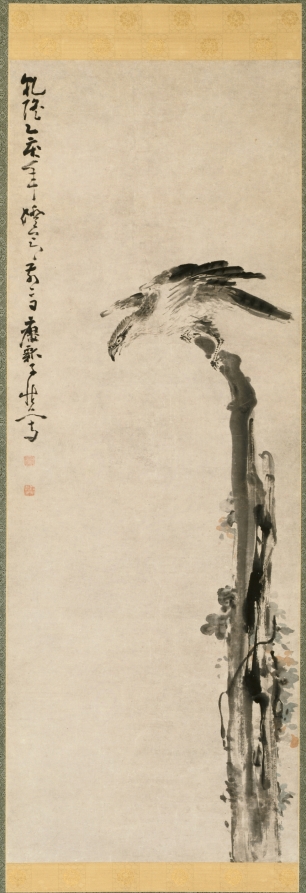 中国清朝黄愼-古槎秋鹰图 1755年国画高清下载