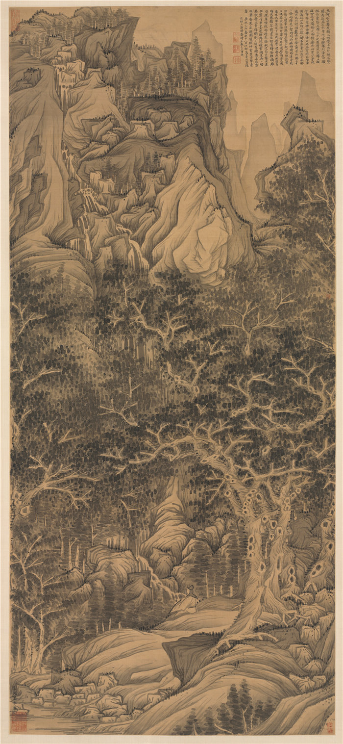 中国明朝画家陈洪绶-《五泄山》1650年 高清下载