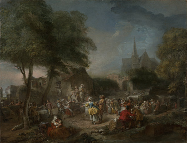 加布里埃尔·雅克·德·圣·奥本（Gabriel Jacques de Saint-Aubin）-乡村舞蹈，法，约1760–1762年作品