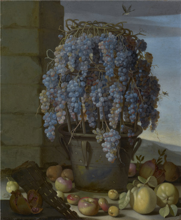 卢卡·佛特（Luca Forte）-静物与葡萄和其他水果，意大利，1630年油画