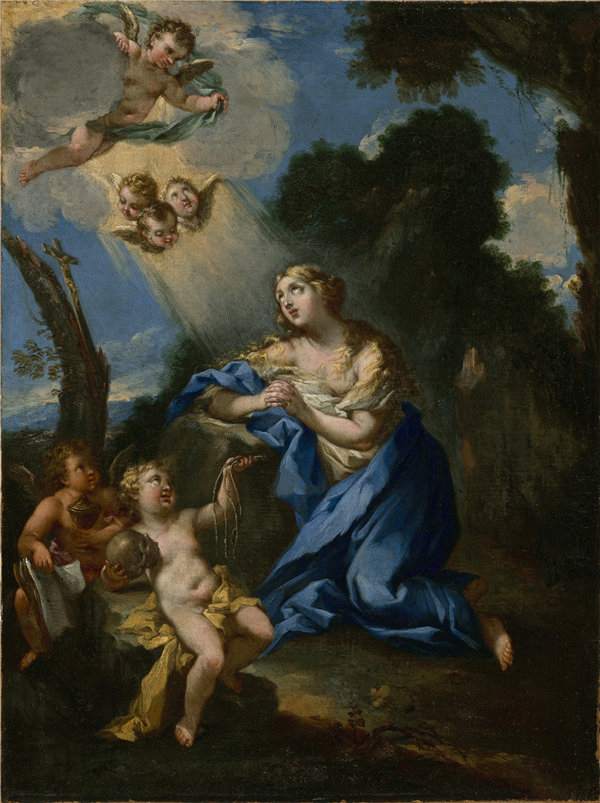 米歇尔·罗卡（Michele Rocca）-悔罪的抹大拉的马利亚，意大利，约1698年油画