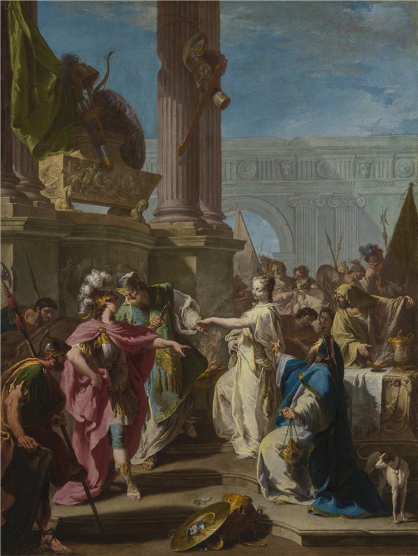 乔瓦尼·巴蒂斯塔·皮托尼（Giovanni Battista Pittoni）-Poly虫的牺牲，意大利 约1733年油画