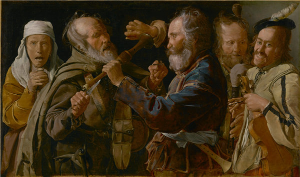 乔治·德拉图尔（Georges de La Tour）-音乐家的斗殴，法 1625年油画