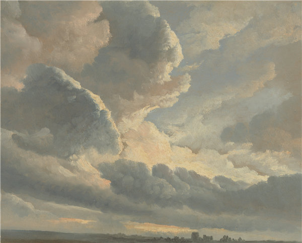 西蒙·亚历山大·克莱门特·丹尼斯（Simon AlexandreClémentDenis）罗马附近夕阳下的云层，1801年油画