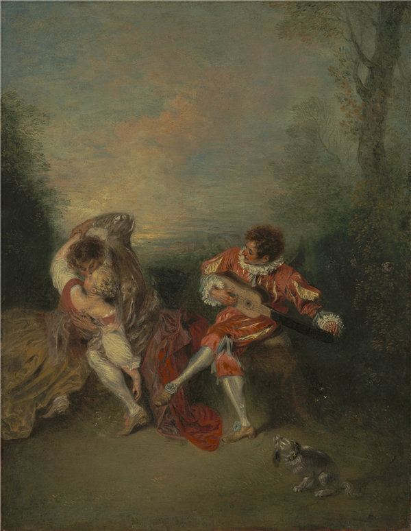 让·安托万·瓦托（Jean Antoine Watteau）-惊喜，法，1718年油画