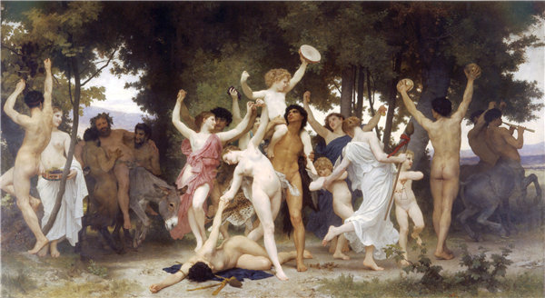 法国画家威廉·阿道夫·布格罗(William Adolphe Bouguereau)-巴克斯的青年们油画