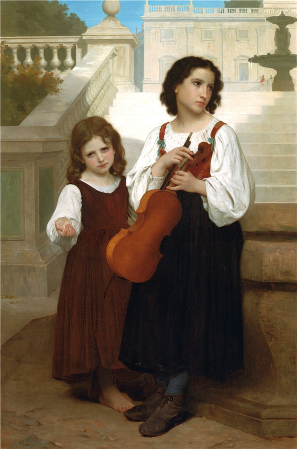 法国画家威廉·阿道夫·布格罗(William Adolphe Bouguereau)-远离家乡油画