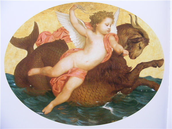法国画家威廉·阿道夫·布格罗(William Adolphe Bouguereau)-Cupid on a sea monster油画