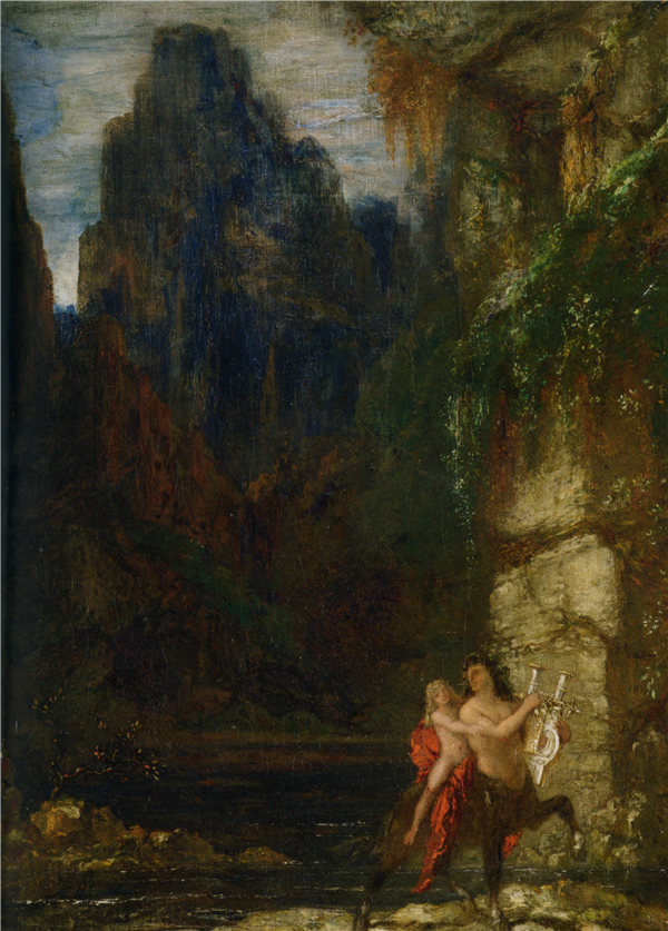 法国画家古斯塔夫·莫罗（Gustave Moreau)-The Education of Achilles油画高清下载