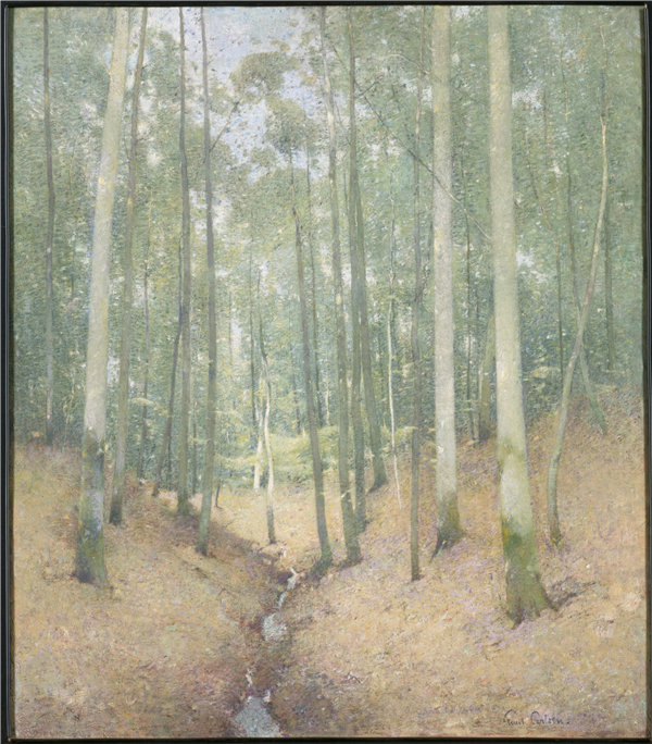 埃米尔·卡尔森（Emil Carlsen）木质内饰，1910年油画