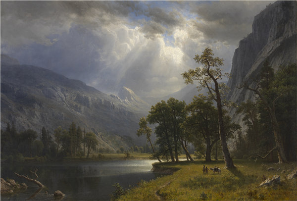 阿尔伯特·比尔施塔特（Albert Bierstadt）-优胜美地斯塔尔金山， 1866年油画