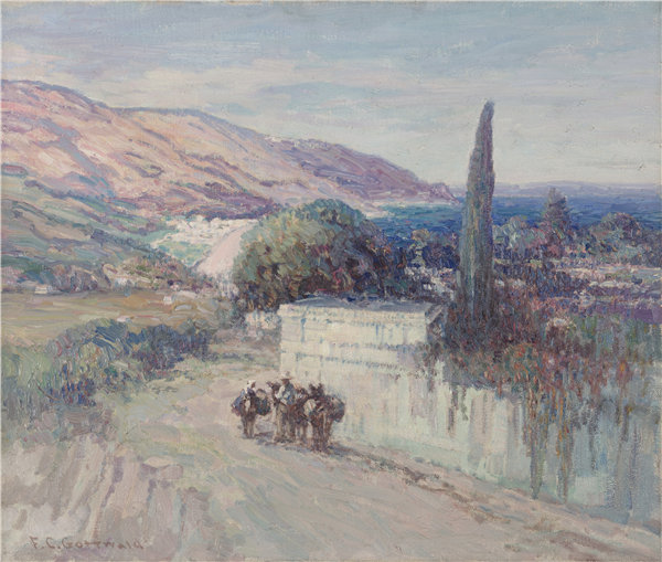 弗雷德里克·戈特瓦尔德（Frederick Gottwald）-意大利风景，1900 年油画