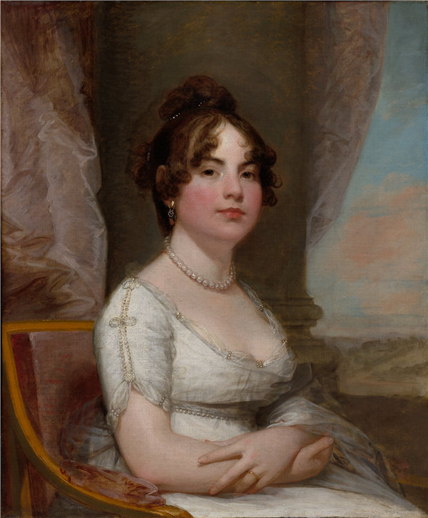 吉尔伯特·斯图尔特（Gilbert Stuart）-伊丽莎白·贝尔卓佛·梅森 1803年油画