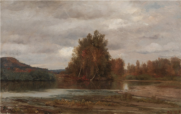 贾斯珀·F·克罗普赛（Jasper F. Cropsey）-Esopus 上的灰色日子，1882 年油画