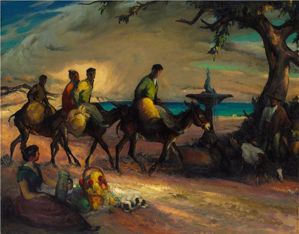 亨利·凯勒（Henry Keller）-通往大海的路 1923年高清油画作品