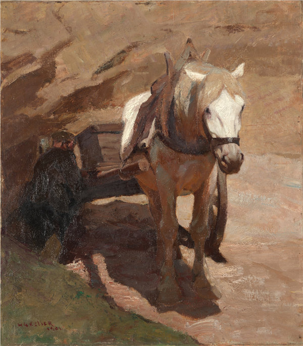 亨利·凯勒（Henry Keller）-在沙坑 1901年油画