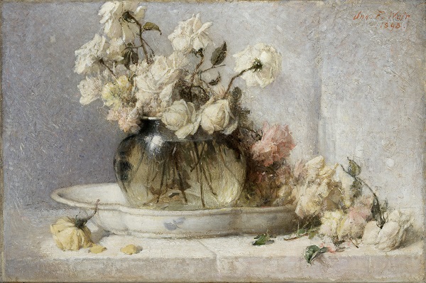 约翰·弗格森·威尔（John Ferguson Weir）-玫瑰 1898年油画高清下载