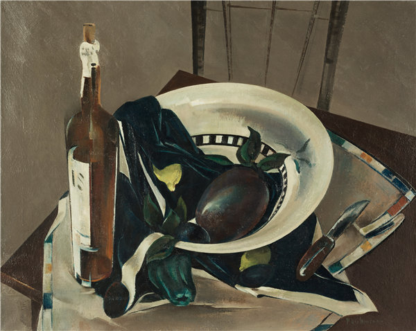 普雷斯顿·迪金森（Preston Dickinson）-静物 1924年油画