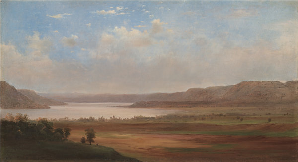 罗伯特·邓肯森（Robert S. Duncanson）明尼苏达州佩平湖的景色油画