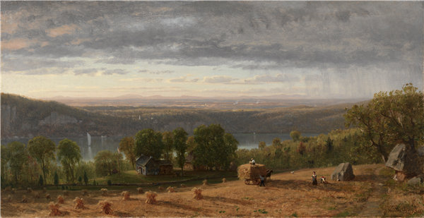沃辛顿·惠特里奇（Worthington Whittredge）-风景与海温 1861油画