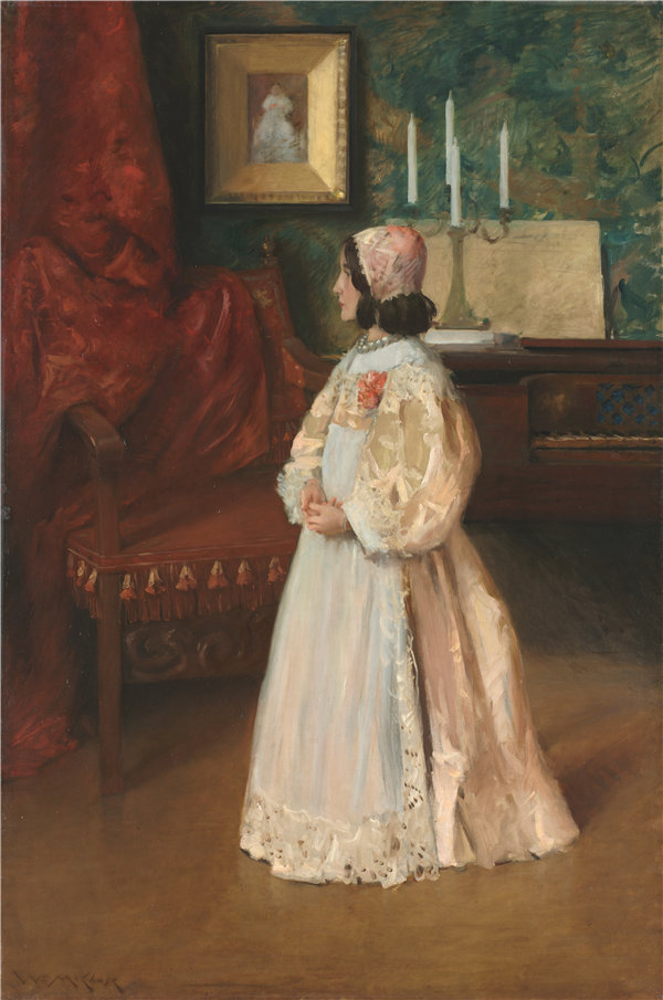 威廉·梅里特·蔡斯（William Merritt Chase）-我女儿爱丽丝的肖像 1895年油画