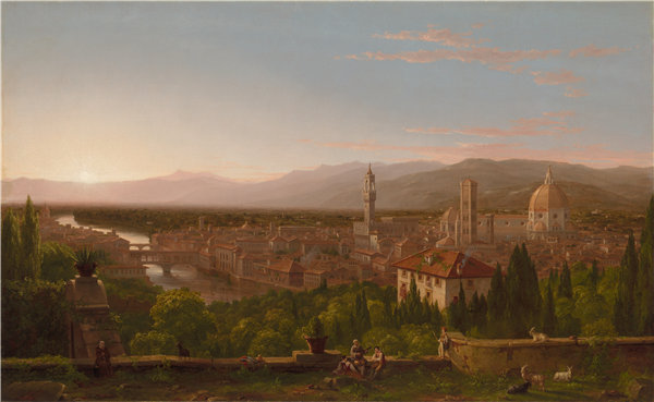 托马斯·科尔（Thomas Cole）-佛罗伦萨风景，1837年作品高清下载