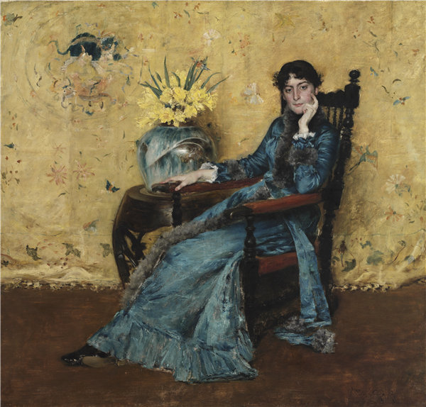 威廉·梅里特·蔡斯（William Merritt Chase）-多拉·惠勒的肖像 1882年油画