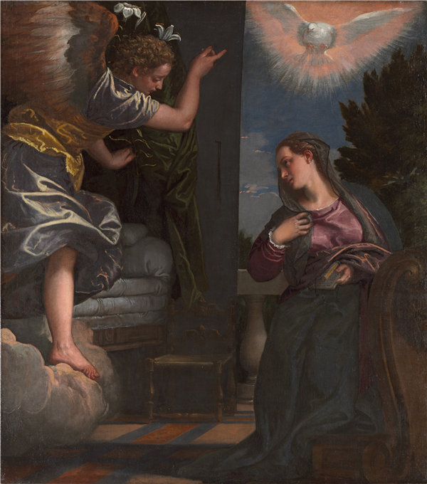委罗内塞（Paolo Veronese）-报喜，1580年 意大利油画
