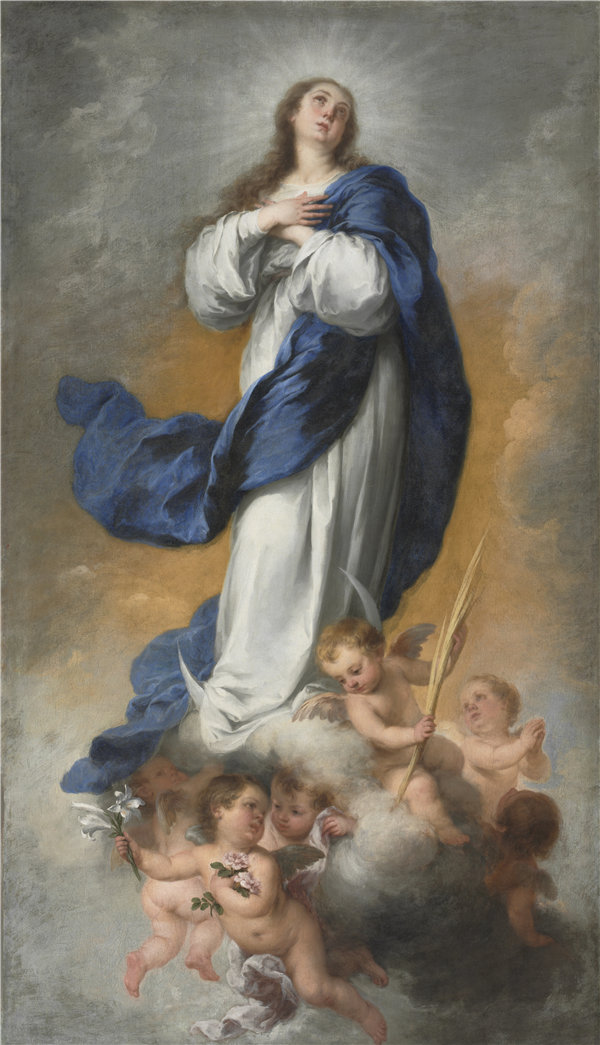 巴托洛梅·埃斯特班·穆里略（Bartolomé Esteban Murillo）-圣母无原罪，1680 西班牙油画
