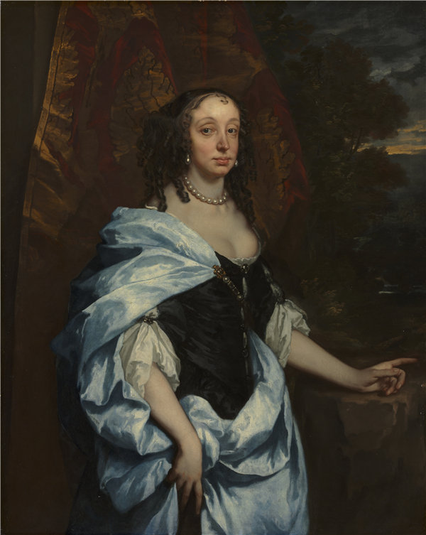 彼得·莱利（Peter Lely）-Leneve 夫人的肖像，1657年 英国油画