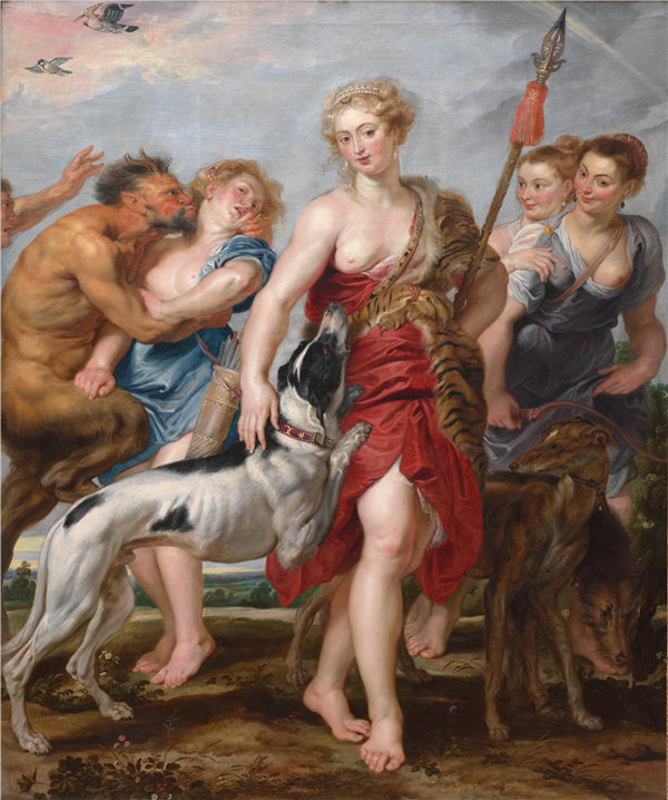 彼得·保罗·鲁本斯(Peter Paul Rubens-戴安娜和她的仙女出发去狩猎,1615年 比利时油画
