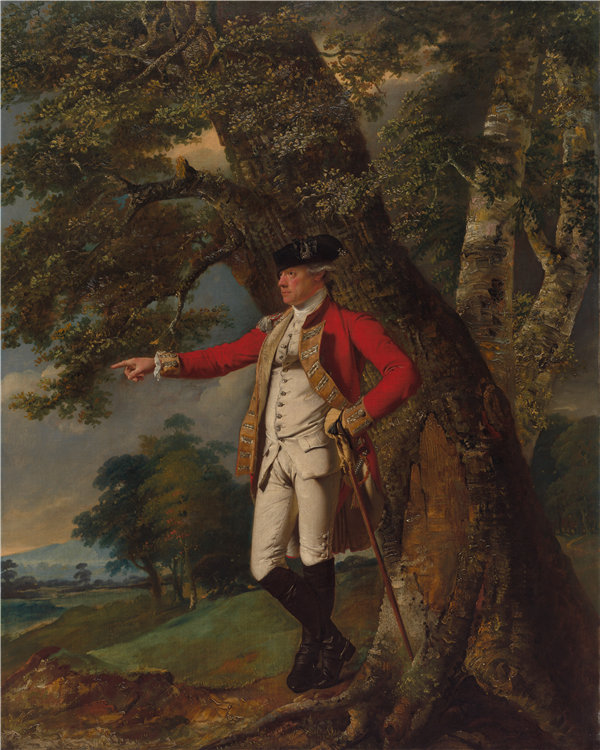 德比郡的约瑟夫·赖特（Joseph Wright of Derby）-查尔斯·希思科特上校的肖像，1771-72年 英国油画