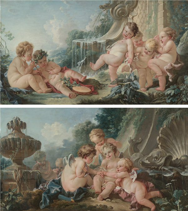 弗朗索瓦·布歇（François Boucher，法国，1703-1770）-阴谋中的音乐、舞蹈和丘比特作品
