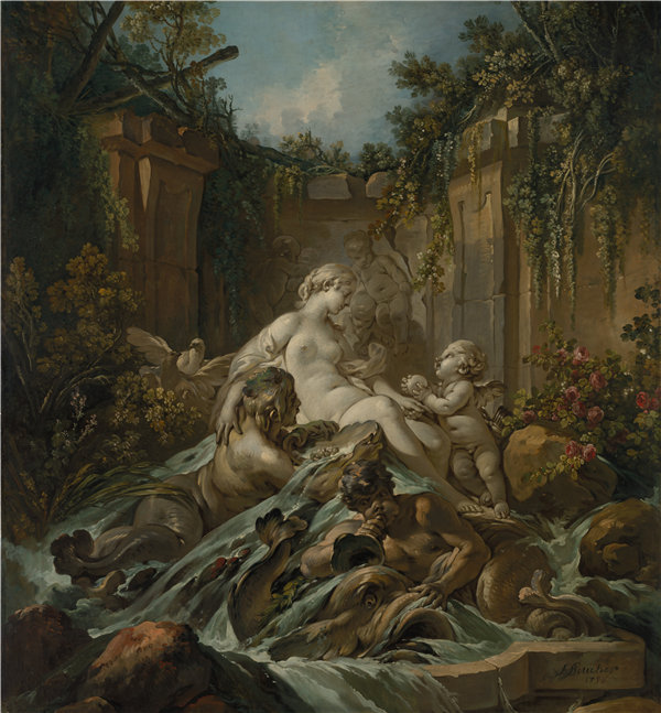 弗朗索瓦·布歇（François Boucher，法国，1703-1770）-维纳斯喷泉，1756 年油画