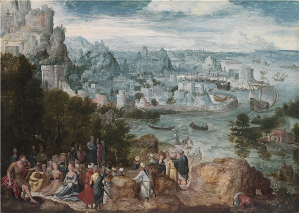 亨利·梅特·德·布莱斯（herri met de bles）- 与施洗者圣约翰，1540年 比利时油画