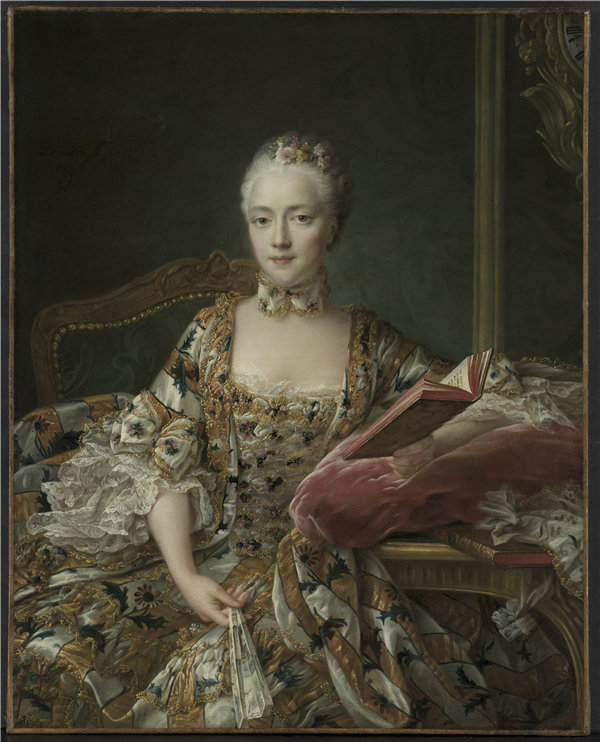 弗朗索瓦·休伯特·德鲁埃(François Hubert Drouais)-德阿吉朗德侯爵夫人的肖像,1759 年 法国油画