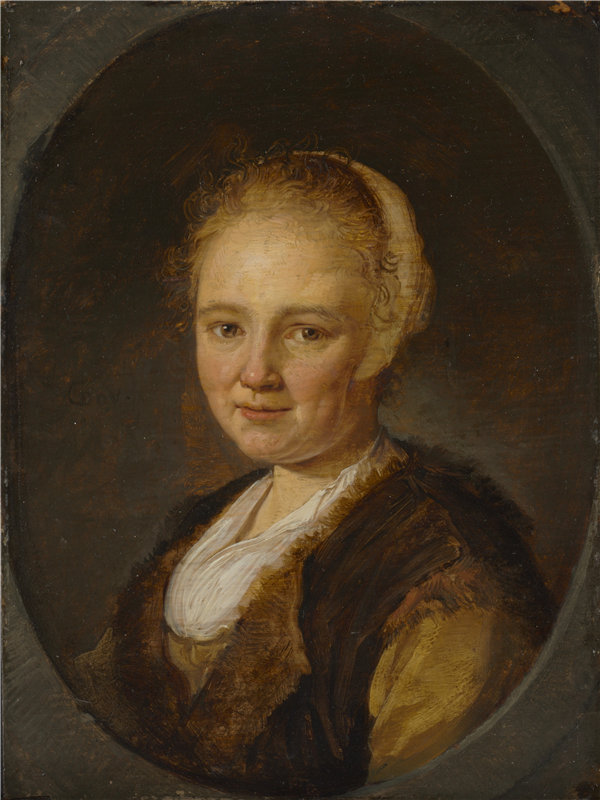 格里特·杜（Gerrit Dou,荷兰，1613-1675）-一个年轻的女人，1640 年油画