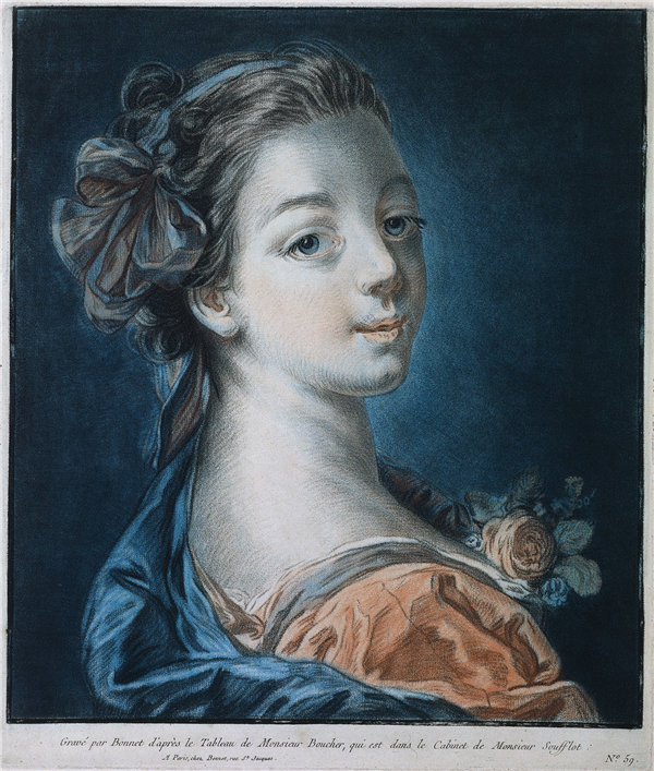 弗朗索瓦·布歇（François Boucher，法国，1703-1770）-女人的头油画