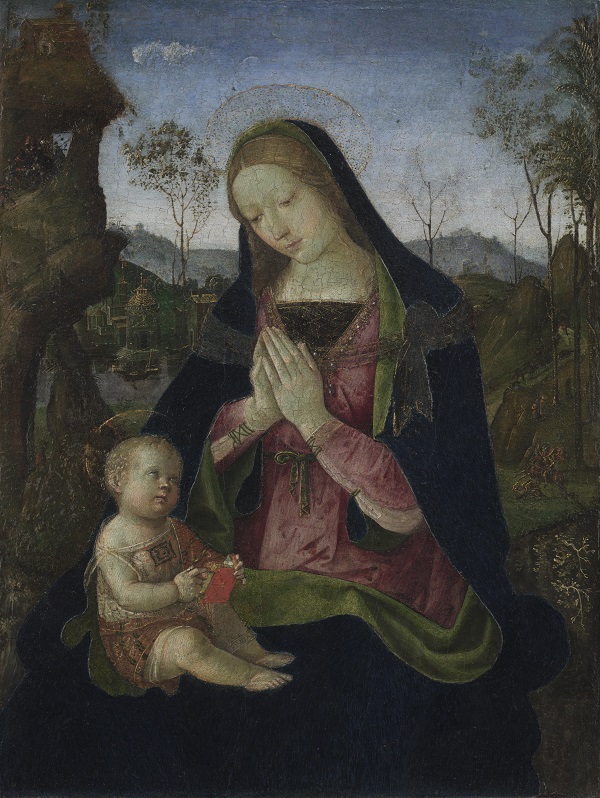 平托里基奥（Pintoricchio，意大利，约 1454-1513 年）-处女和孩子，1490-1500年油画