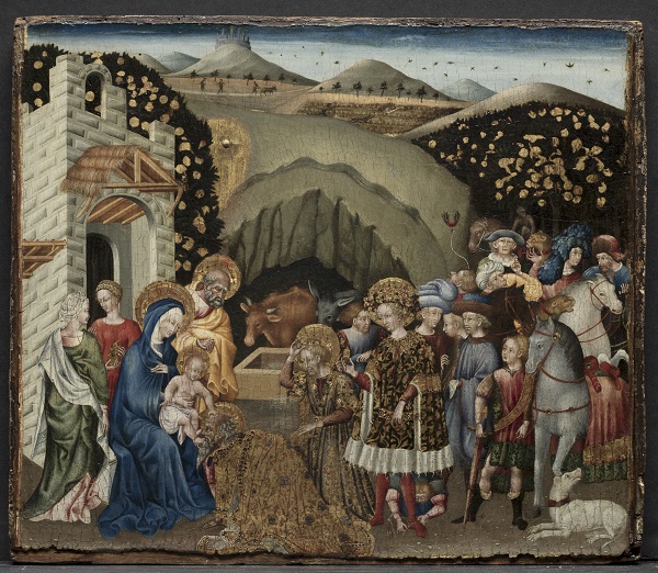 乔瓦尼·迪保罗（Giovanni di Paolo）（意大利，约 1403-1482 年）-贤士的崇拜，1440-45 年油画