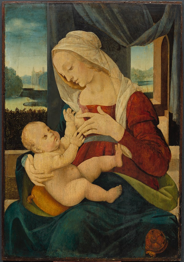 洛伦佐·迪·克雷迪( Lorenzo di Credi)（意大利，1459-1537 年）-处女和孩子，1400 年油画