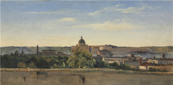 皮埃尔·亨利·德·瓦朗谢讷(Pierre Henri de Valenciennes)(法国)-罗马视图,1782年油画