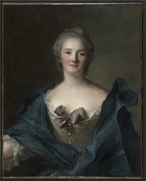 让·马克·纳蒂尔（ Jean Marc Nattier）-一个女人的肖像，1748年法国油画