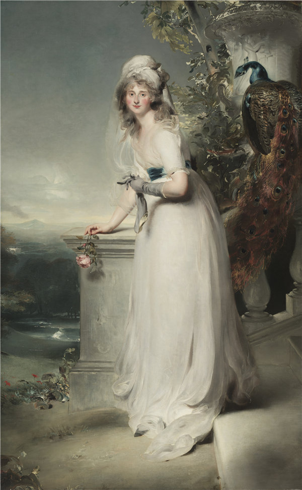 托马斯·劳伦斯（Thomas Lawrence）-凯瑟琳·格雷的肖像，《礼仪小姐》，1794 年英国油画