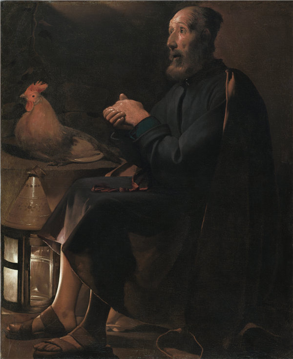 乔治·德拉图尔（Georges de La Tour）-圣彼得忏悔者，1645 年法国油画